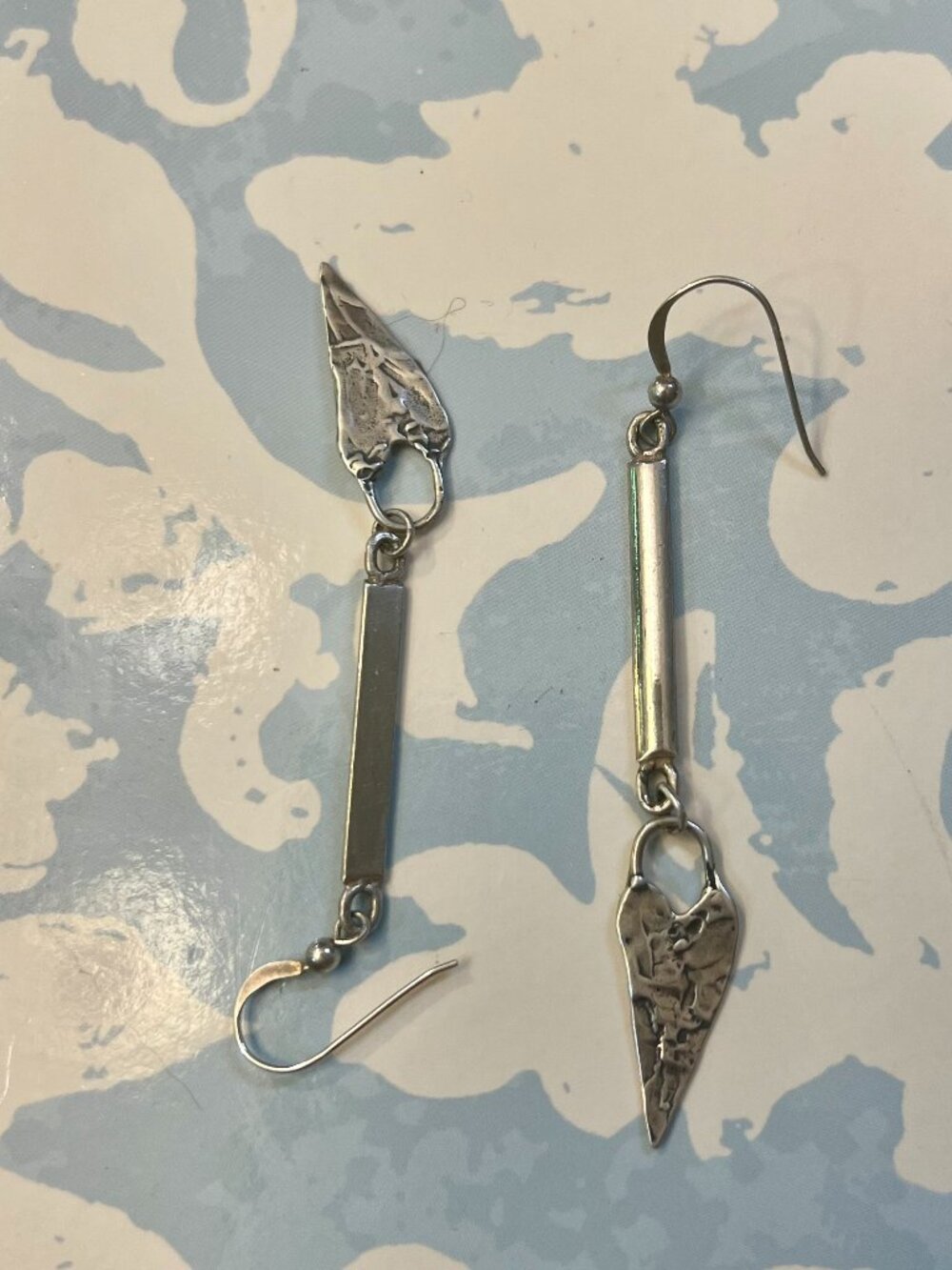 Sundance Catalog Sterling Silver Long Heart Earrings - Picture 3 of 3